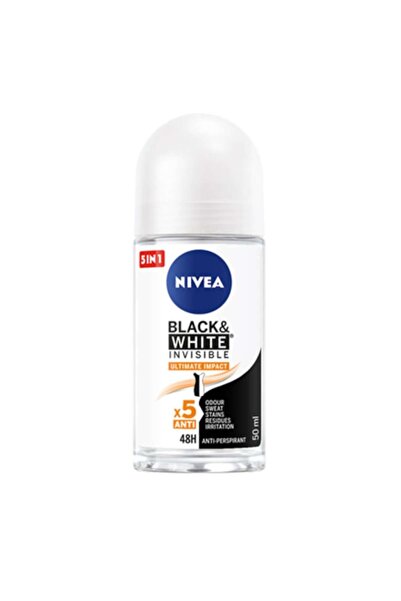 NIVEA Black & White Invisible Ultimate Impact Roll-on Deodorant pentru femei,...