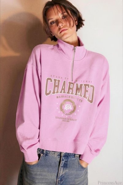 Vordevia Charmed Half-Zip Oversize 3-Ply Sweatshirt