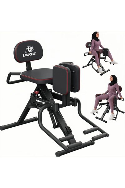 UUKEE 2-in-1 Hip Abductor & Adductor Machine, 6 Resistance Bands, Dual Foot Bars
