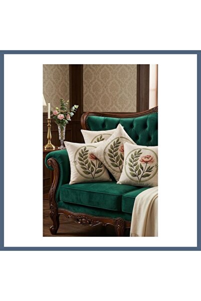 4lü Kırlent Kılıfı, Dijital Baskılı Çift Taraflı Kırlent Kılıfı 45x45cm ET1