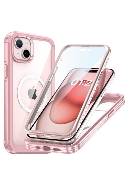 ERBORD Husă iPhone 15, blindată, protecție completă 360 °   pentru MagSafe, F...