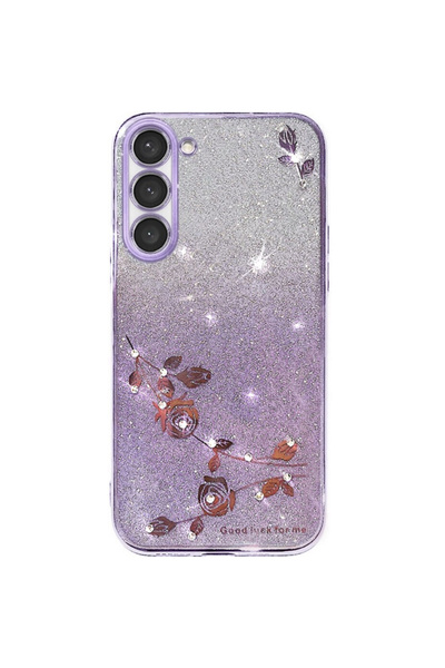 XGSM Husă Samsung Galaxy S23+ Plus, Floare cu sclipici, Mov