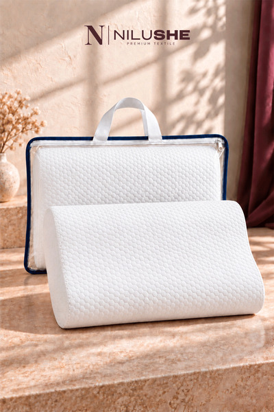 Boyun Destekli Ortopedik Visco Çocuk Yastığı 30x50x12cm, Premium Özel Çantalı