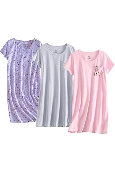 GENERAL PNAEONG 3 Pack Women's Cotton Nightgown Sleepwear Short Sleeves Shirt...