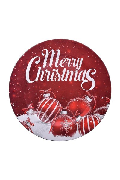 OEM Platou Decorativ Rotund din Plastic de Crăciun Globuri Rosii Mary Christm...