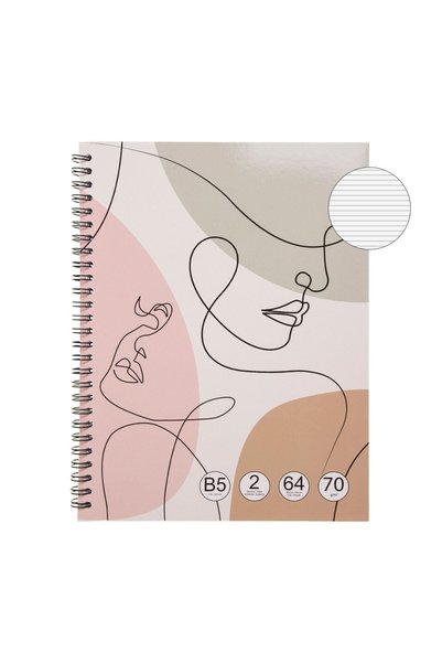 OEM Caiet B5 dictando cu model Abstract cu spirală și 2 Subiecte, 64 file