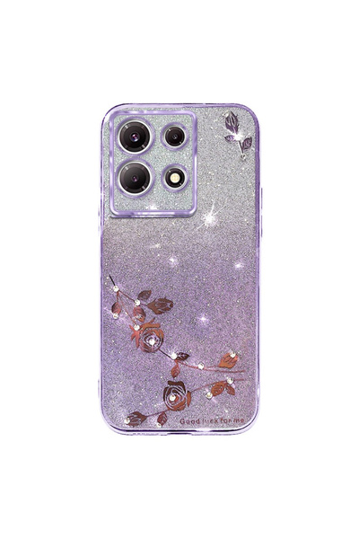XGSM Husă Infinix Note 30 Pro 4G, Floare cu sclipici, Mov