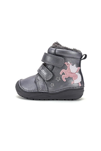 D.D Step Cizme de fete căptușite cu fleece D.D.Step W071-62376 – Piele, Gri m...