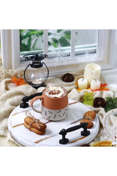 Violet Porcelain Mug Beige Brown