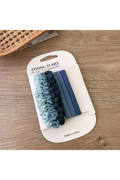 GENERAL 6pcs Elegant Fabric Hair Ties - With Satin Finish - Versatile for Ponytails