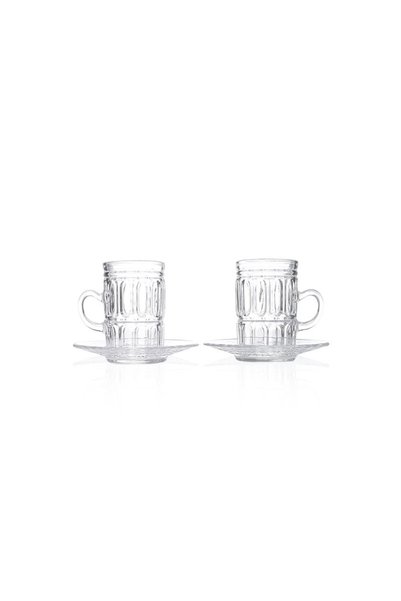 Glaze طقم بيالات شاي زجاج 12 قطعة