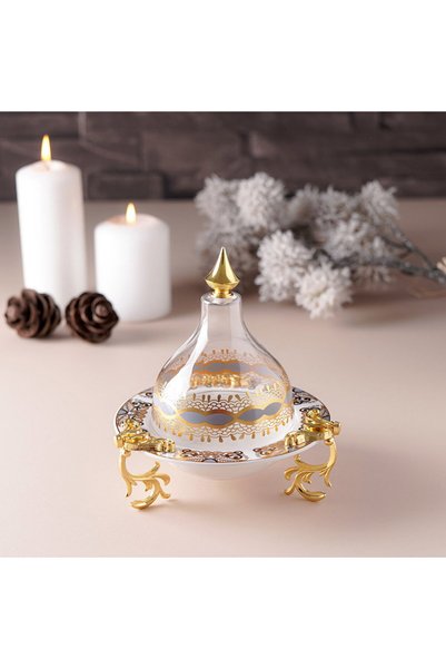 KOTAKU Small Tamarind Glass Cover with Gold Trim
