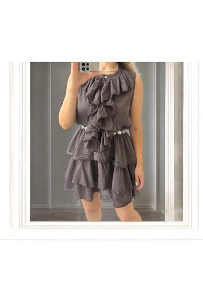 MAXORA SHOP Rochie scurtă cu volane Valentina, din bumbac