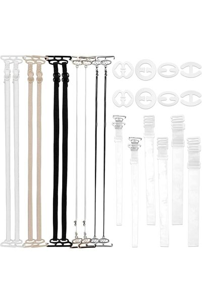 GENERAL Goufaju 24Pcs Clear Bra Straps Bulk, Invisible Non-Slip Adjustable Br...