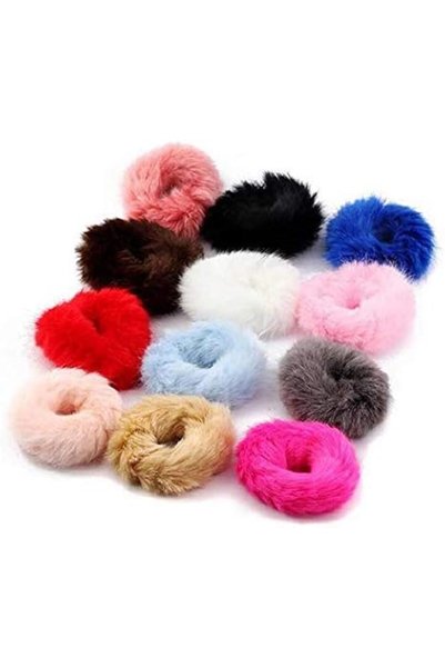 Omama Rubela girls/women Om Sai Trader Fur hair bands, Pack of 6 for Women - ...