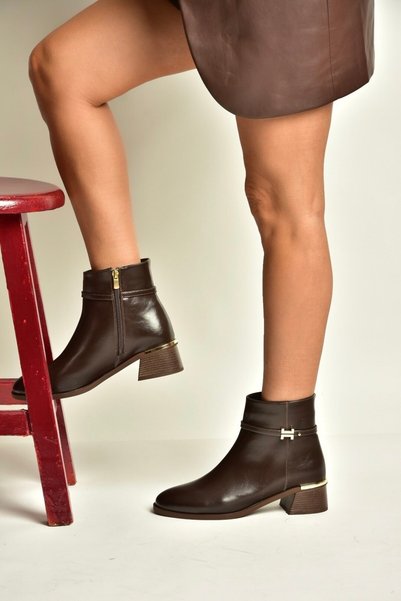 Fox Shoes Z820402109 Brown Low Heeled Women's Boots