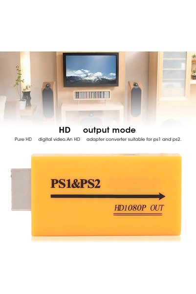 GENERAL محول فيديو / محول PS2 إلى HDMI مع مخرج صوت لأنظمة الترفيه الخاصة بالمالكيين