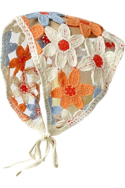 GENERAL Women Bandanas Hair Scarf Floral Crochet Head Kerchief Triangle Turba...