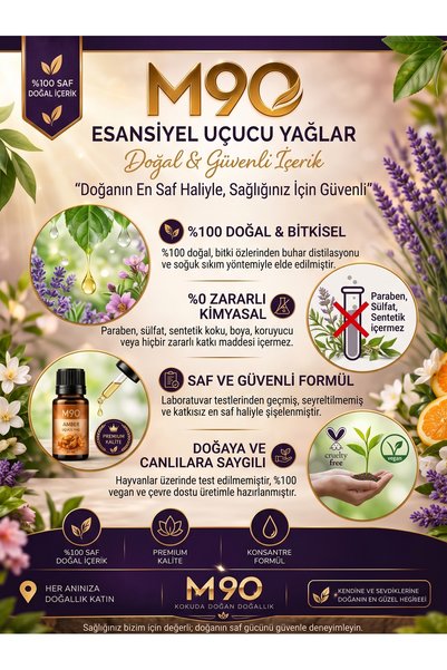 M90 Premium 12li Set Esansiyel Uçucu Yağ Buhurdanlık Yağı Hava Nemlendirici Aroma Difüzörü Kokusu Esans