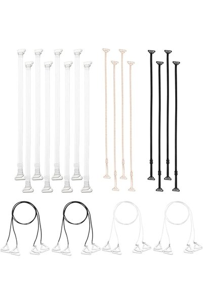 GENERAL 12 Pairs Bra Straps, Bra with Transparent Straps for Women and Girls,...