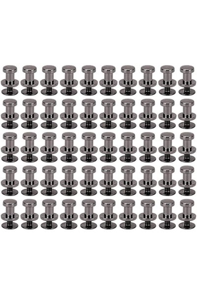GENERAL Metal Buttons Screw Back Rivet Studs Zinc Alloy and Iron 50 Set 6.5mm...