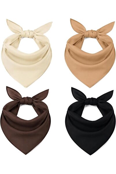 GENERAL Bandana Women's Hair Scarf Pack of 4 Polyester 90 x 60 cm