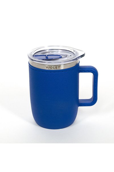 Violet Cup with a Transparent Lid 450 ml Blue