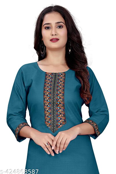 Generic Brand Stylish Kurti with Ethnic Pattern Work