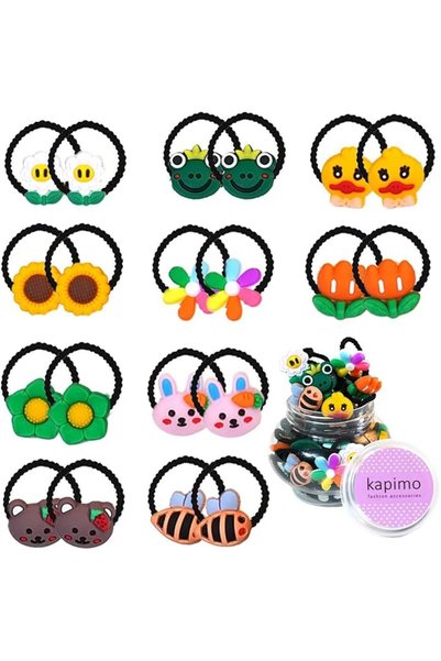 GENERAL kapimo 26 Pcs Mix Elastic Hair Rubber Bands for Kids Baby Girls Hairb...