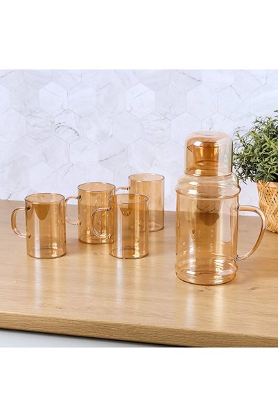 Glaze Gike Set with 6-Piece Glasses Honey