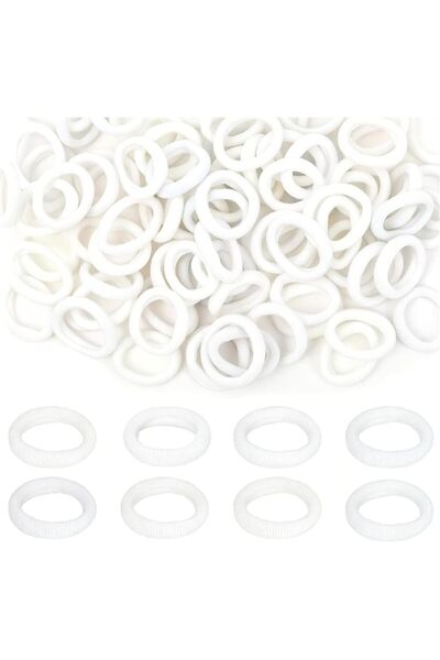 GENERAL 100Pcs Baby Hair Bobbles, White Soft Hair Bands for Girls Cute Baby G...
