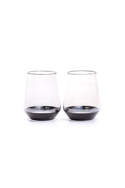 TOPİCAL Turkish Crystal Glass Juice Glass Set of 6 Black