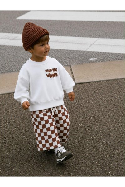 Name Baby Boy's Checkered Tracksuit Set Luc-5554