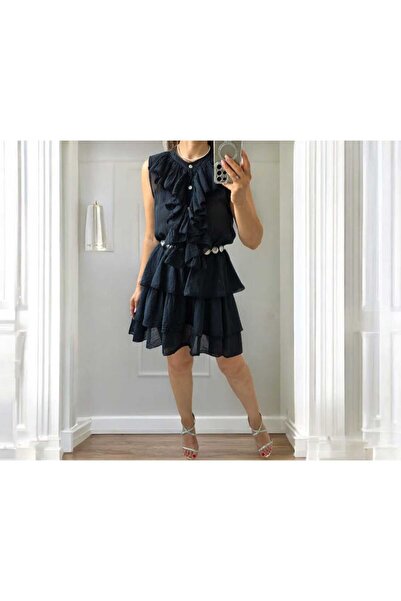 MAXORA SHOP Rochie scurtă cu volane Valentina, din bumbac