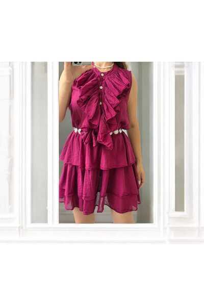 MAXORA SHOP Rochie scurtă cu volane Valentina, din bumbac