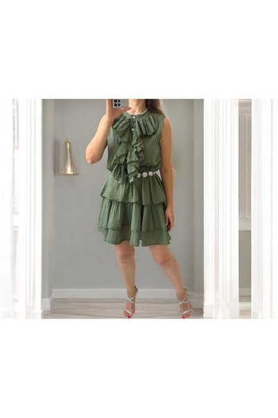MAXORA SHOP Rochie scurtă cu volane Valentina, din bumbac