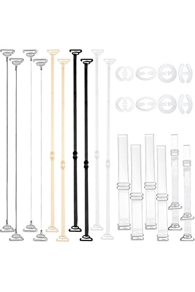 GENERAL Tyqour 24Pcs Clear Bra Straps Invisible Bra Straps Replacement Elasti...