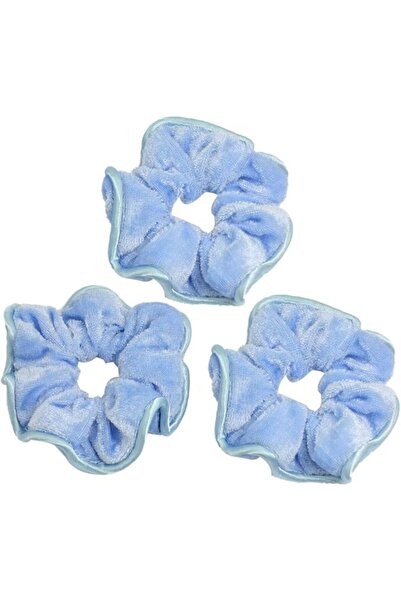 GENERAL Ruilogod Ladies Blue Velvet Hair Band Elastic Ponytail Holder 3 Piece...