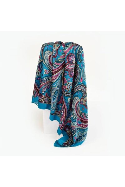 GENERAL 1Pc 35" Large Square Satin Head Scarf,Satin Hair Scarves Silk Bandana Headscarf for Women