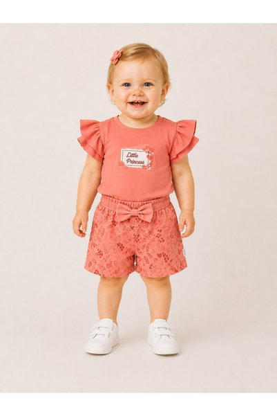 ZİMBOO Baby Girl Little Princess Looking Stylish Short Sleeve Shorts Set