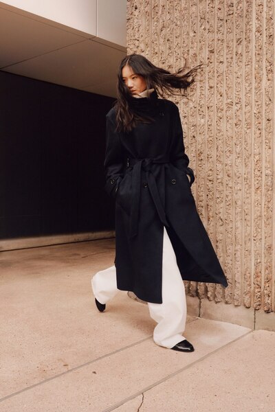 H&M Yün Karışımlı Kruvaze Kaban
