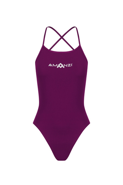 Amanzi Women's Training Swimsuit Tie Back Bordeaux