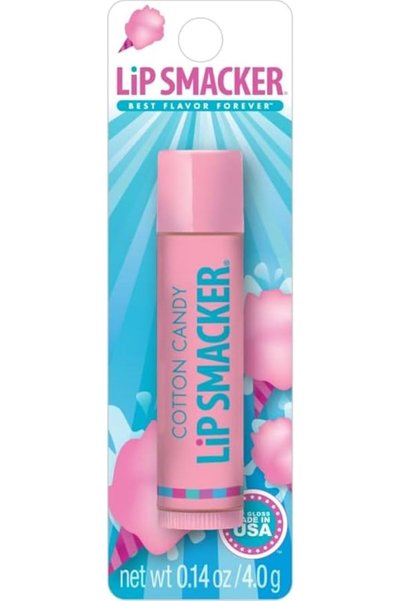 Lip Smacker بلسم شفاه بنكهة حلوى القطن للأطفال، مرطب للغاية ومنعش، شفاف