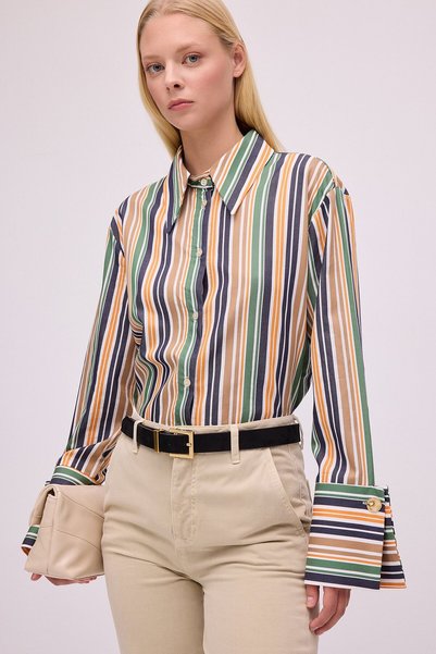 Touché Privé Striped Shirt with Wide Cuffs