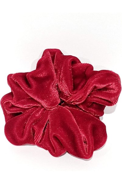 GENERAL Red Velvet Hair Scrunchies-Small - Made in the USA