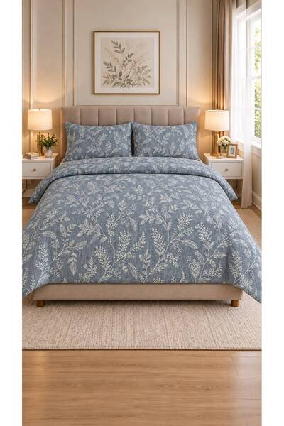 AHSEN TASARIM طقم غطاء لحاف مزدوج مقاس 160×200، تصميم عصري، منقوش، أنيق، ذو م...