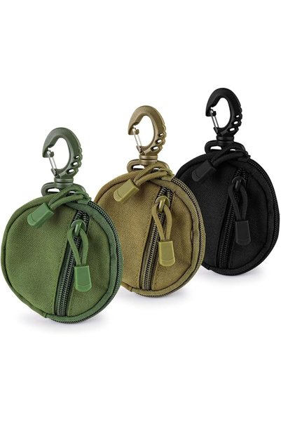LELE LIFE 3 Pack Coin Purse for Men, Tactical Belt Zipper Coin Pouch Keychain...