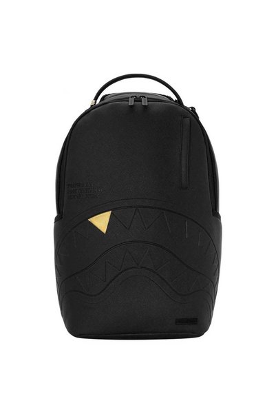 Sprayground Μαύρο σακίδιο πλάτης με ανάγλυφο σχέδιο χρυσού δοντιού