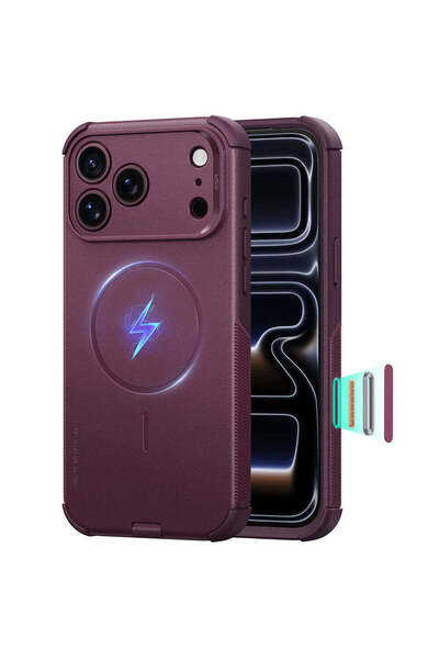 ESR Калъф за iPhone 17 Pro, iPhone 18 Pro, Cyber HaloLock, Матово бордо