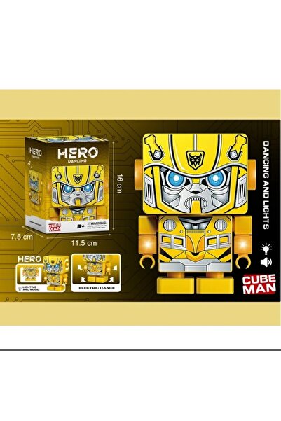 Generic Brand Jucărie Interactivă Robot Dansator CUBE MAN - Cu Lumini LED, Mu...